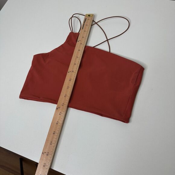 Alix NYC Rust Avon Asymmetrical Neckline One-Shoulder Spaghetti Strap Crop S - Picture 11 of 13